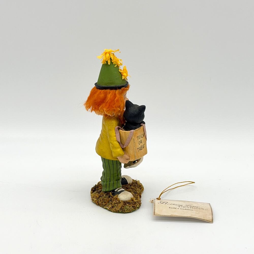 Bethany Lowe Clowning Around Carson Halloween Clown Boy W/ Cat Figurine NEW